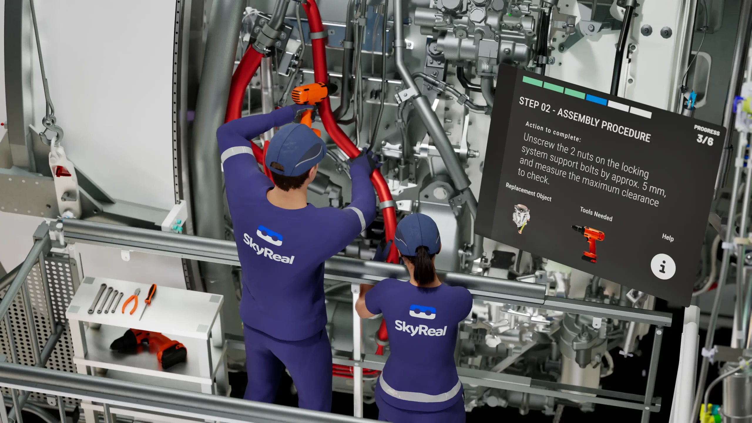 Industrial assembly procedure in virtual reality